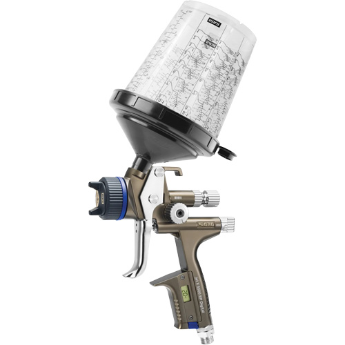 Pistolet de peinture de premi&egrave;re qualit&eacute; pour peinture automobile avec psi num&eacute;rique X5500 RP 1,3 O RPS D, Entr&eacute;e d'air 1/4" NPT, 10,24 pi³/min, Capacit&eacute; 0,6 L/0,9 L, 0,17 psi D. Morneault & Fils