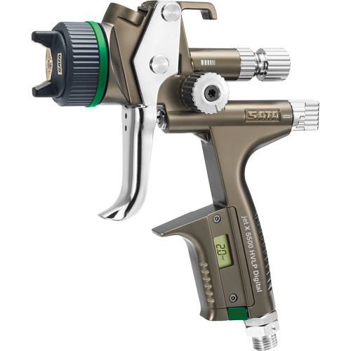 Pistolet de peinture de premi&egrave;re qualit&eacute; pour peinture automobile avec psi num&eacute;rique X5500 HVLP 1,2 I RPS D, Entr&eacute;e d'air 1/4" NPT, 15,19 pi³/min, Capacit&eacute; 0,6 L/0,9 L, 0,17 psi D. Morneault & Fils