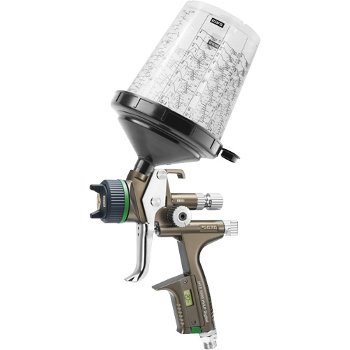 Pistolet de peinture de premi&egrave;re qualit&eacute; pour peinture automobile avec psi num&eacute;rique X5500 HVLP 1,2 I RPS D, Entr&eacute;e d'air 1/4" NPT, 15,19 pi³/min, Capacit&eacute; 0,6 L/0,9 L, 0,17 psi D. Morneault & Fils
