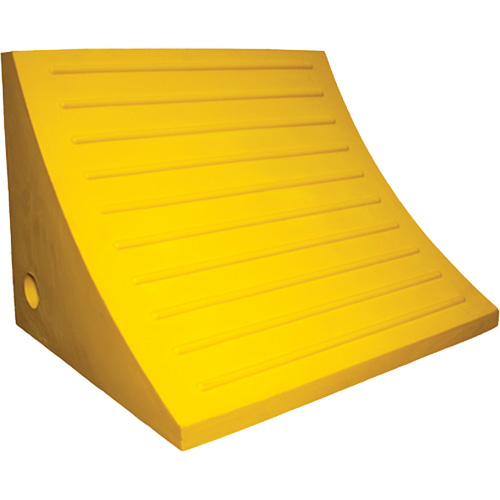 Wheel Chock, Polyurethane, Yellow, 15-1/4" W x 12-1/8" D x 10-3/4" H D. Morneault & Fils