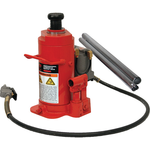Cric-bouteille hydraulique de hauteur standard, 12 tonne(s), Air comprim&eacute;/hydraulique, 19-3/4" Hauteur &eacute;lev&eacute;e D. Morneault & Fils