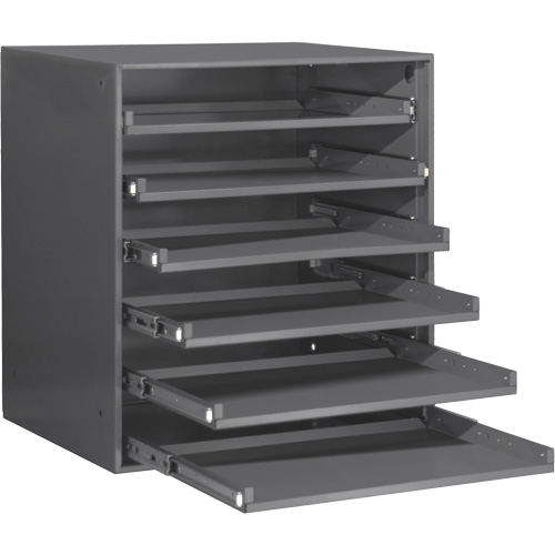 Armoire de rangement &agrave; cloisons, Acier, 6 compartiments, 20-5/16" la x 15-15/16" p, 21-7/8" h, Gris D. Morneault & Fils