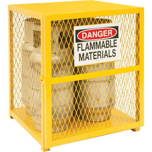 Gas Cylinder Storage Cabinet, 4 Cylinder Capacity, 30" W x 30" D x 35" H, Yellow D. Morneault & Fils