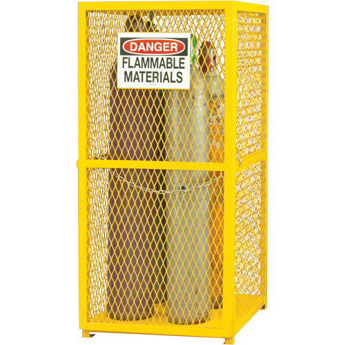 Gas Cylinder Storage Cabinet, 9 Cylinder Capacity, 30" W x 30" D x 71-3/4" H, Yellow D. Morneault & Fils