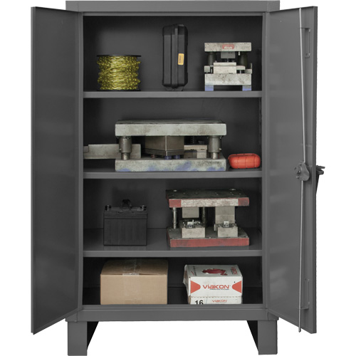 Armoire tr&egrave;s robuste, Acier, 3 Tablettes, 66" h x 60" la x 24" P, Gris D. Morneault & Fils