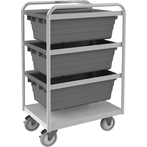 Mobile Tub Rack, Double-sided, 3 bins, 26" W x 18" D x 42" H D. Morneault & Fils