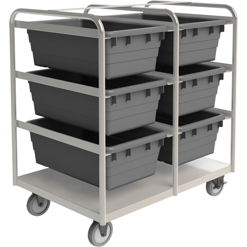 Mobile Tub Rack, Double-sided, 6 bins, 26" W x 36" D x 42" H D. Morneault & Fils