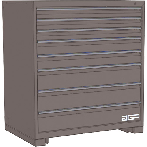 Modular Drawer Cabinet, 8 Drawers, 24" W x 24" D x 40" H, Grey D. Morneault & Fils