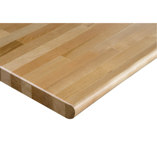 Hardwood Workbench Top, 48" W x 30" D, Bullnose Edge, 1-1/4" Thick D. Morneault & Fils