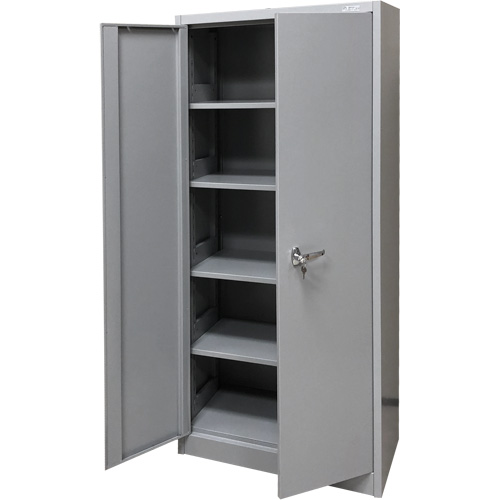 Storage Cabinet, Steel, 4 Shelves, 66" H x 30" W x 15" D, Grey D. Morneault & Fils