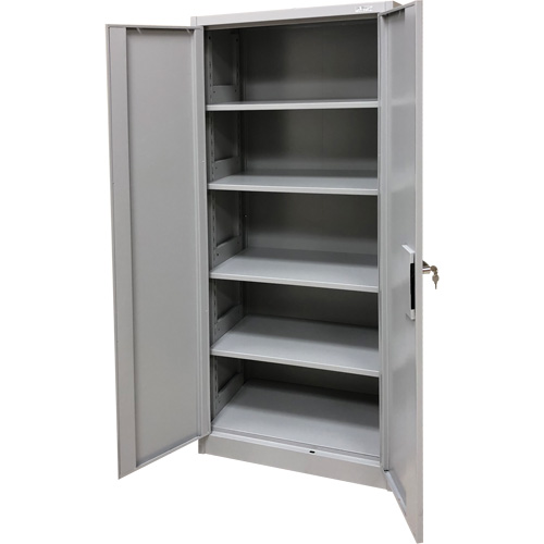Storage Cabinet, Steel, 4 Shelves, 66" H x 30" W x 15" D, Grey D. Morneault & Fils