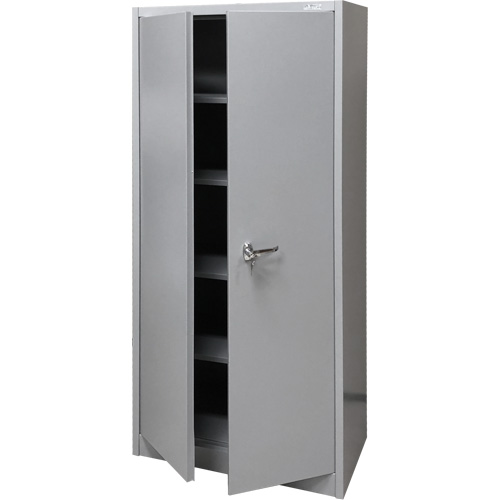 Storage Cabinet, Steel, 4 Shelves, 66" H x 30" W x 15" D, Grey D. Morneault & Fils