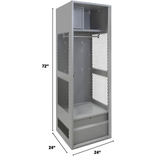 Casier pour &eacute;quipement, Acier, 24" la x 24" p x 72" h, Gris D. Morneault & Fils