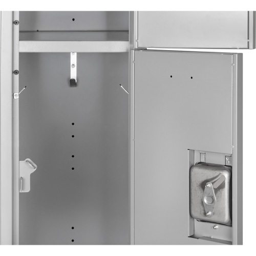 Lockers, 3 -tier, 12" x 18" x 86", Steel, Grey, Knocked Down D. Morneault & Fils