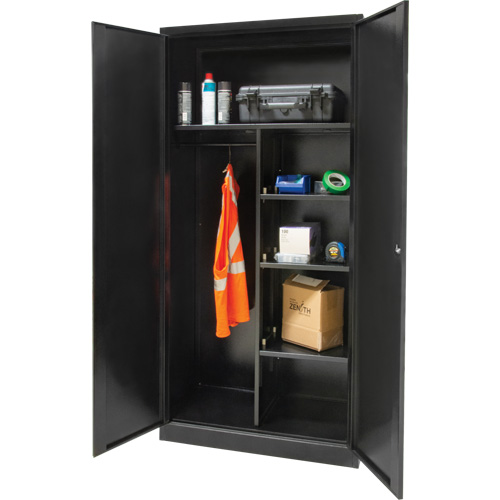 Combination Storage Cabinet, 36" W x 18" D x 72" H, Black D. Morneault & Fils