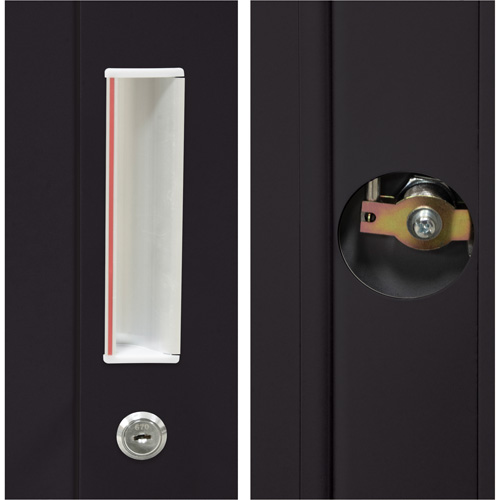 Armoire de rangement Hi-Boy, Acier, 4 Tablettes, 72" h x 36" la x 18" P, Noir D. Morneault & Fils