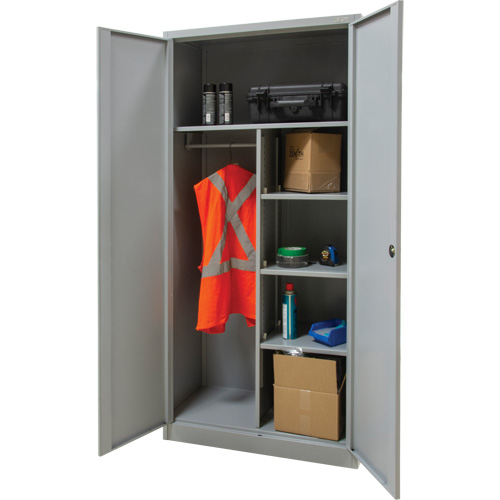 Armoire de rangement combin&eacute;e, 36" la x 18" p x 72" h, Gris D. Morneault & Fils