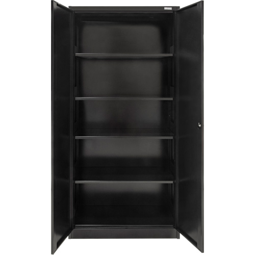 Armoire de rangement Hi-Boy, Acier, 4 Tablettes, 72" h x 36" la x 18" P, Noir D. Morneault & Fils