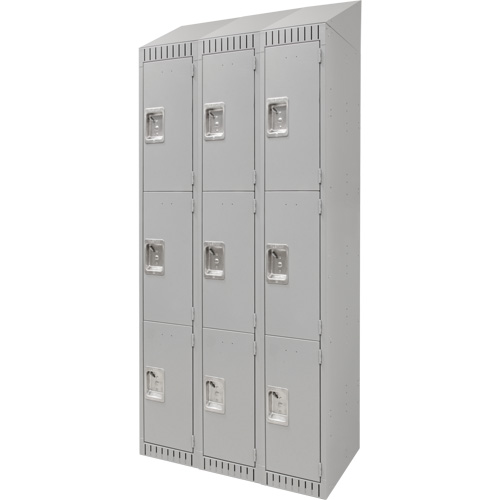 Casiers, 3 niveaux, Bloc de 3, 36" x 18" x 82", Acier, Gris, D&eacute;mont&eacute; D. Morneault & Fils