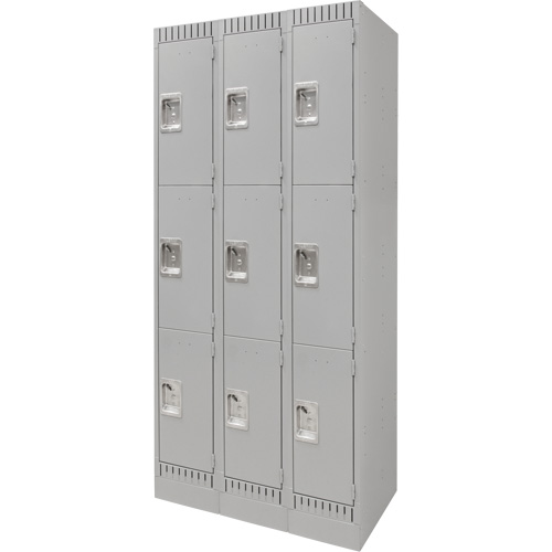 Casiers, 3 niveaux, Bloc de 3, 36" x 18" x 76", Acier, Gris, D&eacute;mont&eacute; D. Morneault & Fils