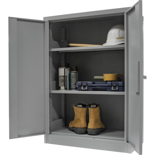 Counter-High Storage Cabinet, Steel, 2 Shelves, 42" H x 48" W x 24" D, Grey D. Morneault & Fils