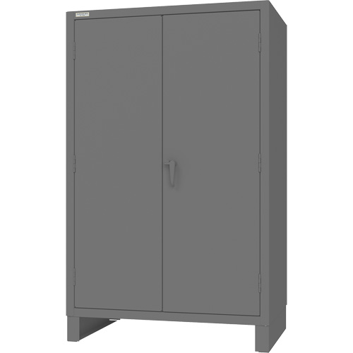 Cabinet with Recessed Pegboard Doors, Steel, 4 Shelves, 78" H x 48" W x 30" D, Grey D. Morneault & Fils