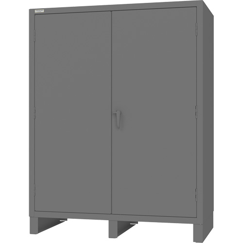 Cabinet with Recessed Doors, Steel, 4 Shelves, 78" H x 60" W x 30" D, Grey D. Morneault & Fils