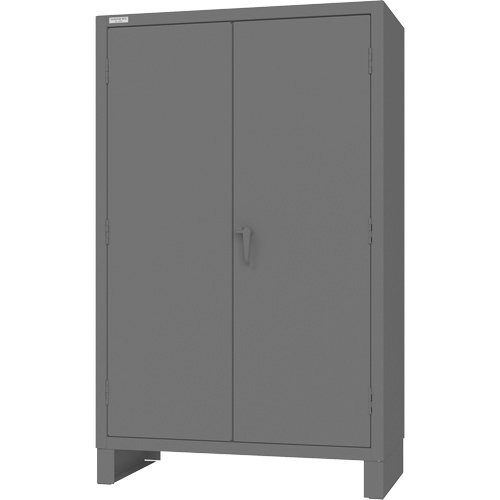 Armoire avec barre de suspension et portes encastr&eacute;es standards, Acier, 78" h x 48" la x 24" P, Gris D. Morneault & Fils
