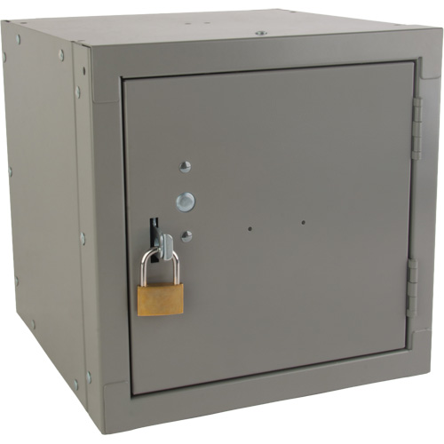 Casier cubique empilable, 12" x 12" x 12", Acier, Gris, D&eacute;mont&eacute; D. Morneault & Fils