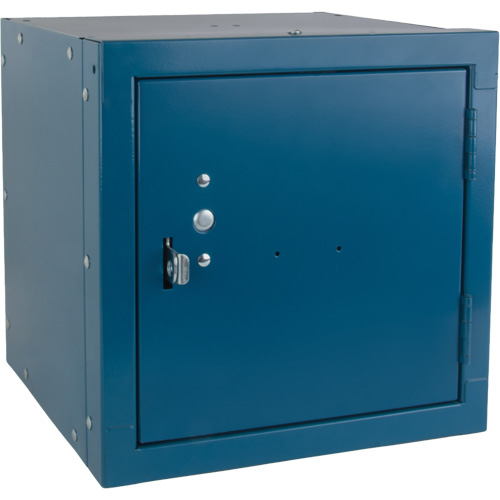 Casier cubique empilable, 12" x 12" x 12", Acier, Bleu, D&eacute;mont&eacute; D. Morneault & Fils