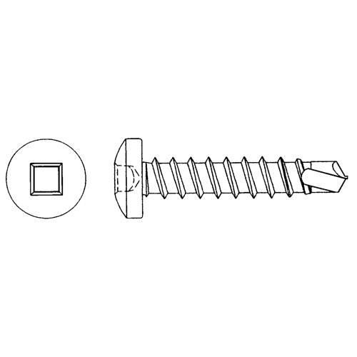 Self Drill Screw Pan, #6 x 3/8" L, Zinc Plated D. Morneault & Fils