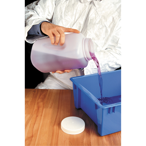 Bottles, Round, 128 fl. oz., Plastic D. Morneault & Fils