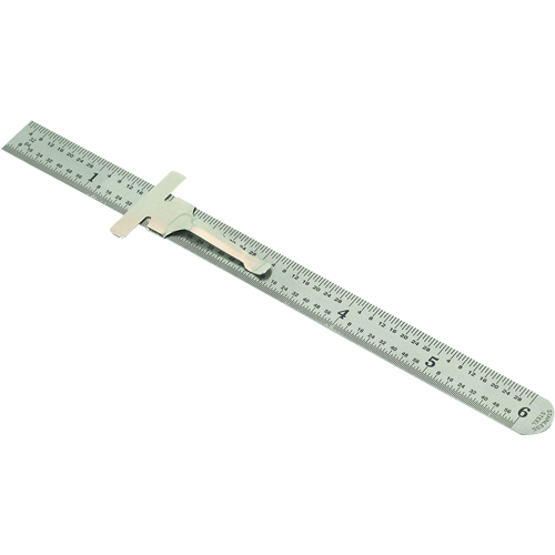 Pocket Rule, 6" L, Steel, 1/64" (1 mm) Graduations D. Morneault & Fils