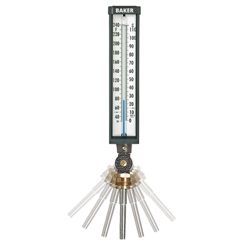 Variable Angle Industrial Thermometers, Contact, Analogue, 30-300 °F (0-149 °C) D. Morneault & Fils