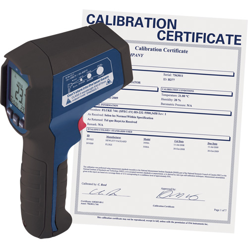 Infrared Thermometer with ISO Certificate, -31°- 1202° F ( -35° - 650° C ), 12:1, Adjustable Emmissivity D. Morneault & Fils