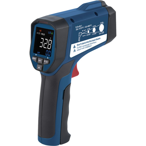 Professional Infrared Thermometer, -26 - 1472° F ( -32 - 800° C ), 30:1, Adjustable Emmissivity D. Morneault & Fils