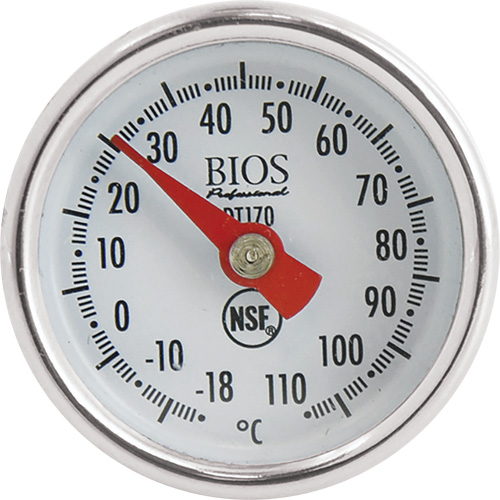 1" Dial Thermometer Celsius Only with Calibration Sleeve, Contact, Analogue, 0.4-230°F (-18-110°C) D. Morneault & Fils