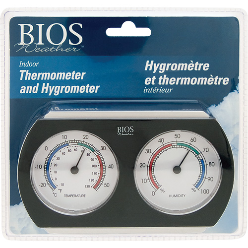 Thermom&egrave;tre-hygrom&egrave;tre d'int&eacute;rieur, 10°- 130° F ( -25° - 55° C ) D. Morneault & Fils
