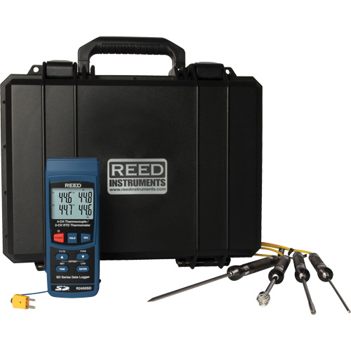 N&eacute;cessaire de thermom&egrave;tre thermocouple &agrave; enregistrement de donn&eacute;es D. Morneault & Fils