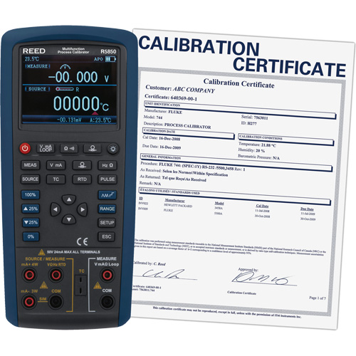 Multifunction Process Calibrator with ISO Certification, Without Data Logging, Portable, 5 Processes D. Morneault & Fils