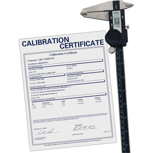 Digital Caliper with Traceable Certificate, 0.0005" (0.01 mm) Resolution, 0" - 12" (0 mm - 300 mm) Range D. Morneault & Fils