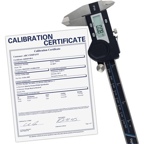6" (150 mm) Digital Caliper with Traceable Calibration Certificate, 0.0005" (0.01 mm) Resolution, 0" - 6" (0 mm - 150 mm) Range D. Morneault & Fils