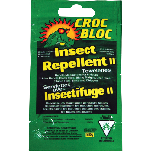 Insectifuge, 6 heures de protection, DEET &agrave; 30 %, Serviette, 5,58 g D. Morneault & Fils