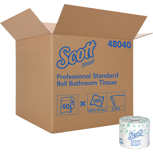 Scott&reg; Bathroom Tissue, 2 Ply, 550 Sheets/Roll, White D. Morneault & Fils
