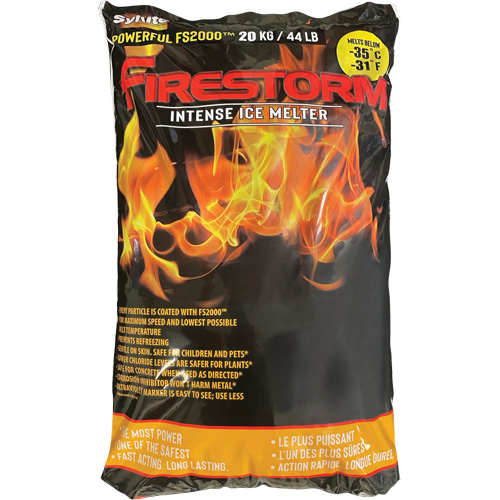 Produits de d&eacute;glaçage intense Firestorm, Sac, 44 lb (20 kg), Point de fonte -35°C (-31°F) D. Morneault & Fils