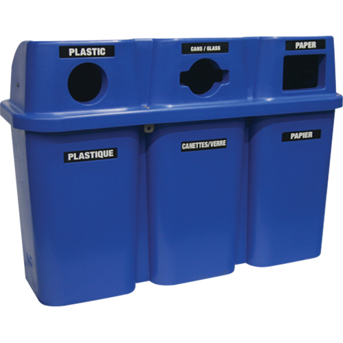 Recycling Containers Bullseye, Curbside, Plastic, 3 x 22 US Gal. D. Morneault & Fils