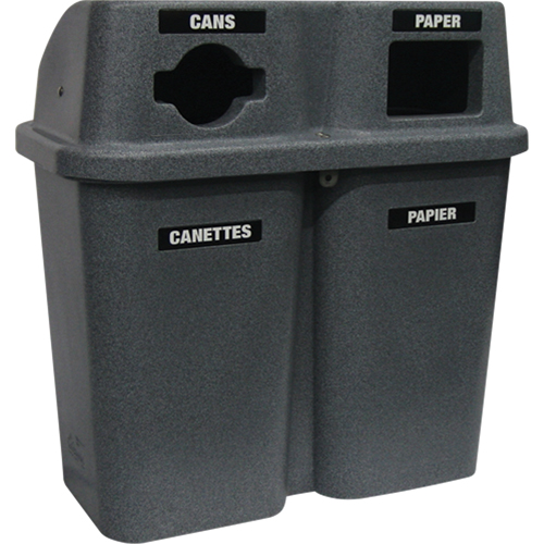 Recycling Containers Bullseye, Curbside, Plastic, 2 x 22 US gal. D. Morneault & Fils