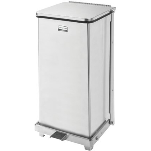 Defenders&reg; Square Step Can with Liner, Stainless Steel, 6.5 US gal. Capacity D. Morneault & Fils