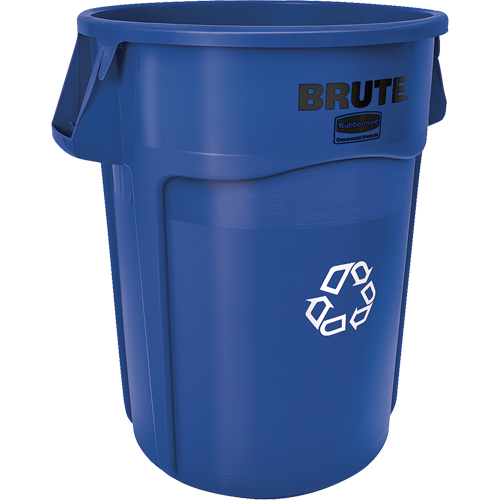 Contenants ronds pour le recyclage BRUTE, Vrac, Plastique, 44 gal. US D. Morneault & Fils