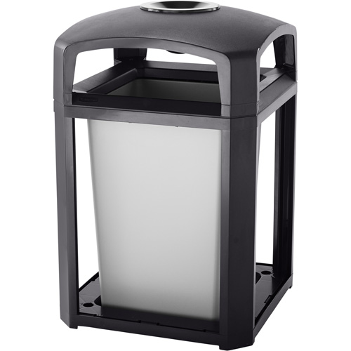 Landmark Series Waste Receptacle & Ash Tray, Plastic, 35 US gal. Capacity, 40" Height D. Morneault & Fils